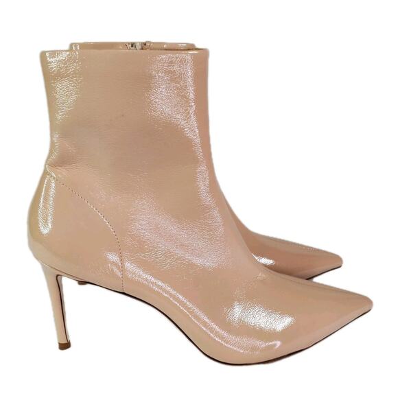 Jeffrey Campbell Nixie Pointed Toe Stiletto Ankle Boot Brown Women Sz 11 Patent - Picture 4 of 11